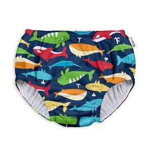 Colorful Whale Print Kids Swim Diaper